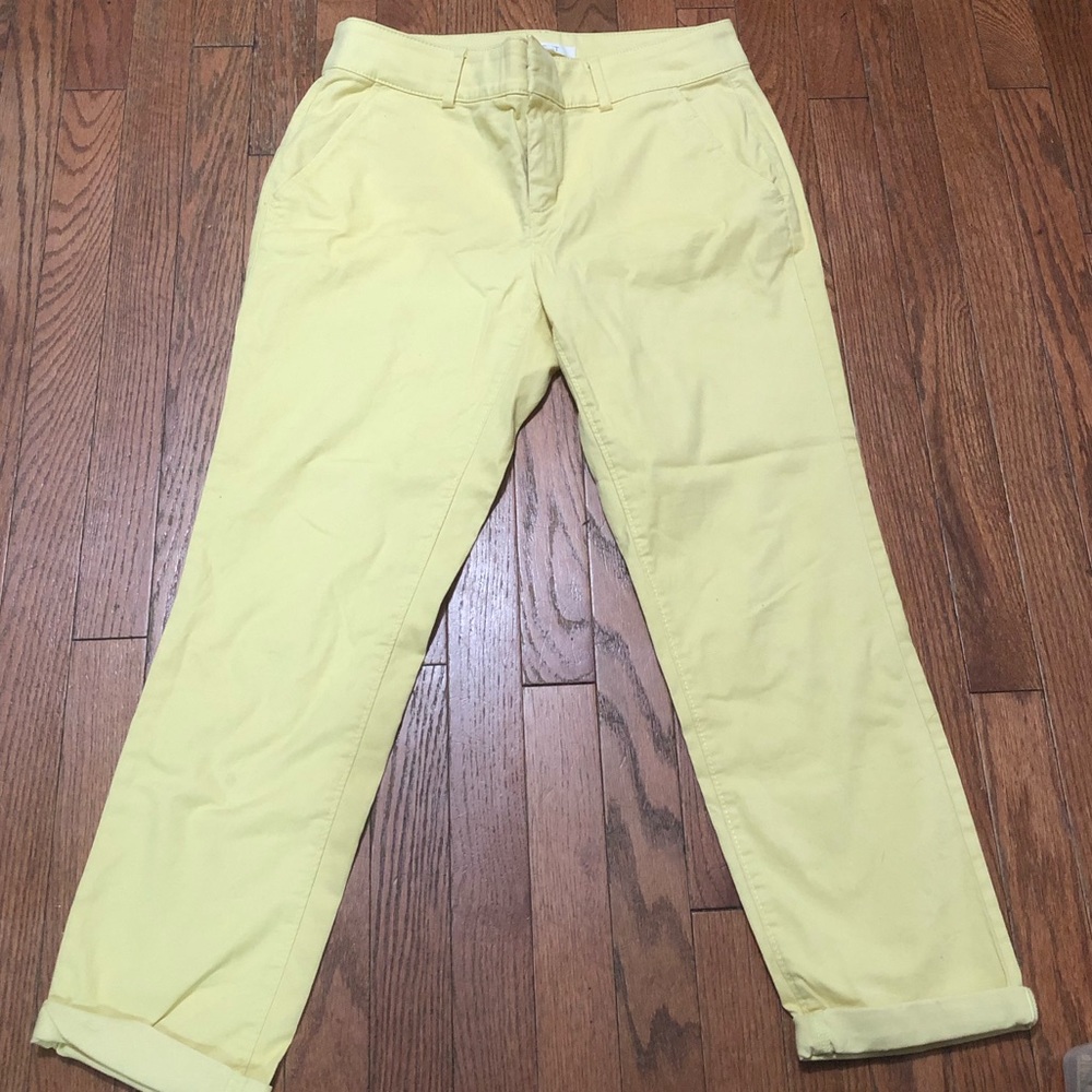 LOFT yellow cotton boot cut jeans